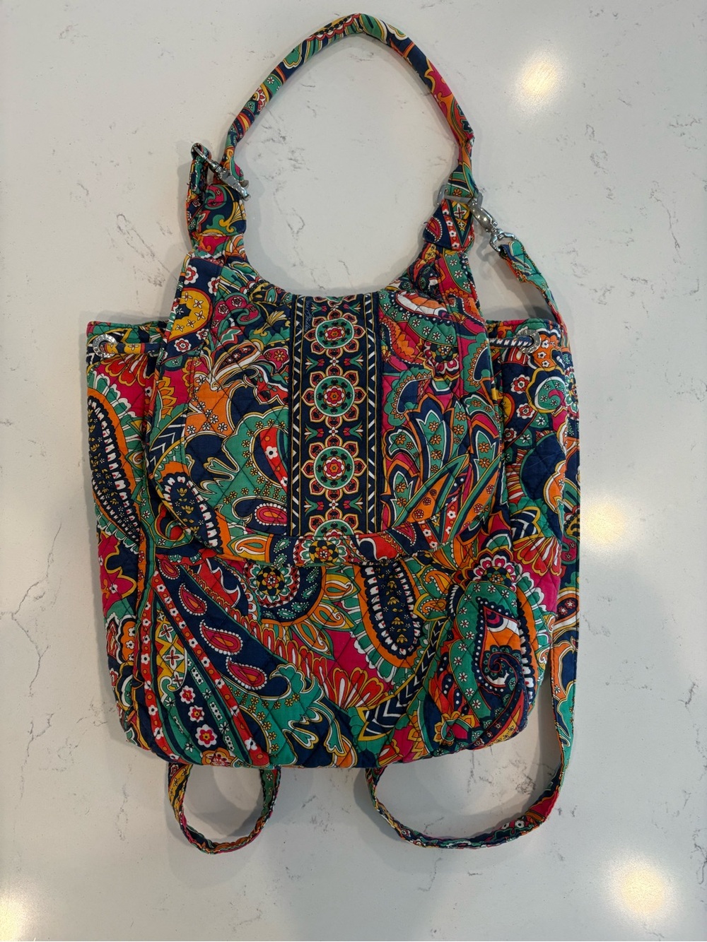 Vera Bradley Venetian Paisley Quilted Tote Backpack - Multicolor